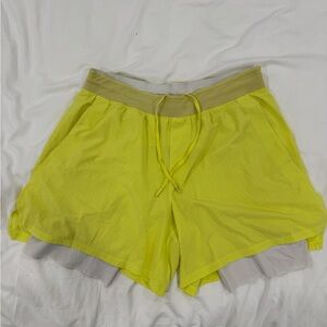 Lululemon Neon Yellow Mens Athletic Shorts